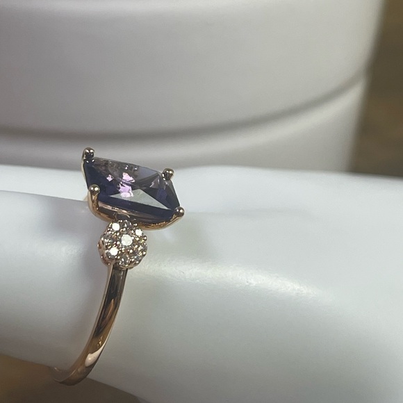 14K ROLLED AMETHYST & SAPPHIRE Ring & Earrings Set. - Picture 4 of 15